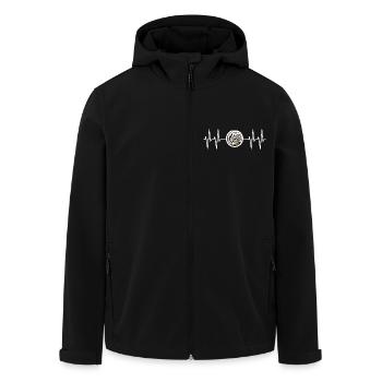 Herzlinie mit Backmotiv Bäcker mit Herz - Recycelte Männer Softshell-Jacke von Stanley/Stella - Schwarz - Vorne - AI Model Male 185 light (185cm)