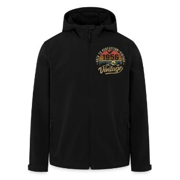 Millésime 1956 Born Legend Cadeau d’anniversaire - Veste softshell homme en polyester recyclé Stanley/Stella - noir - Devant - AI Model Male 185 light (185cm)