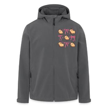 Süßes Capybara Rosa Schleife Capybara - Recycelte Männer Softshell-Jacke von Stanley/Stella - Schwarz - Vorne - AI Model Male 185 light (185cm)
