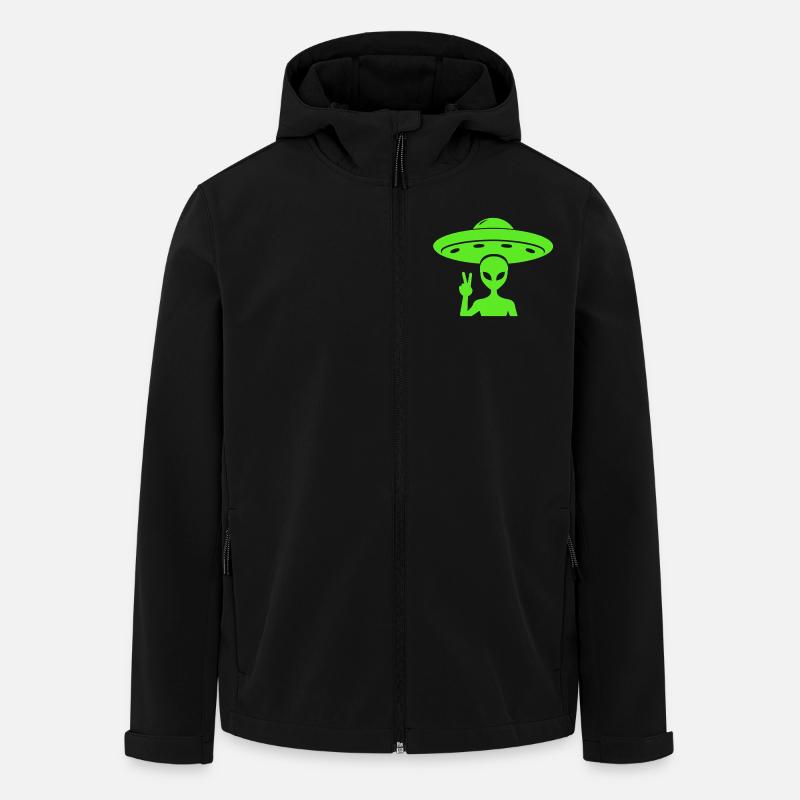 Alien UFO Peace - Recycelte Männer Softshell-Jacke von Stanley/Stella - Schwarz