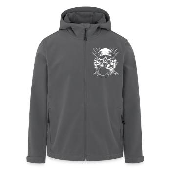 Drums and Skull batteur de rock band. - Veste softshell homme en polyester recyclé Stanley/Stella - noir - Devant - AI Model Male 185 light (185cm)