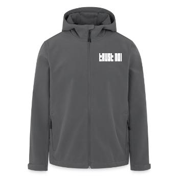 Trust No1 - Citation de déclaration sombre - Veste softshell homme en polyester recyclé Stanley/Stella - noir - Devant - AI Model Male 185 light (185cm)