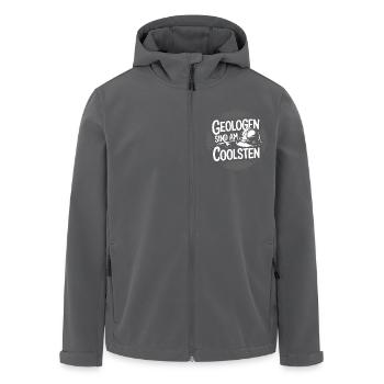 Geologen sind einfach cool. Geologenhelm - Recycelte Männer Softshell-Jacke von Stanley/Stella - Anthrazit - Vorne - AI Model Male 185 light (185cm)