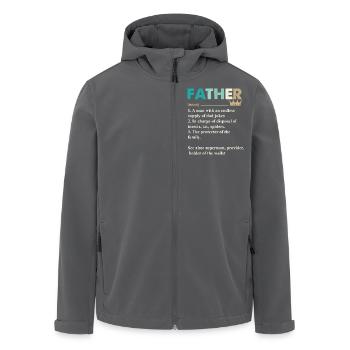 Papa Père Fête des Pères - Veste softshell homme en polyester recyclé Stanley/Stella - noir - Devant - AI Model Male 185 light (185cm)