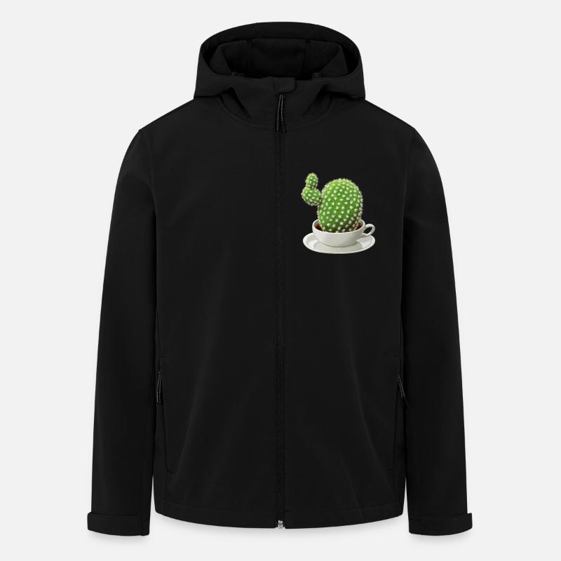 Kaffee-Kaktus - Recycelte Männer Softshell-Jacke von Stanley/Stella - Schwarz