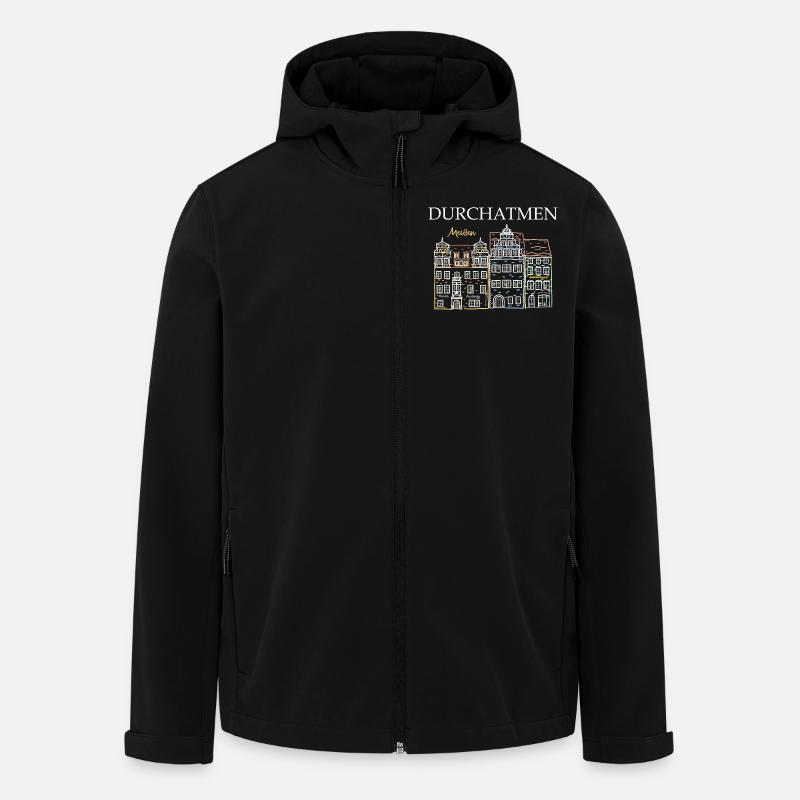 Meissen, Saxe, Allemagne, Respirez profondément - Veste softshell homme en polyester recyclé Stanley/Stella - noir