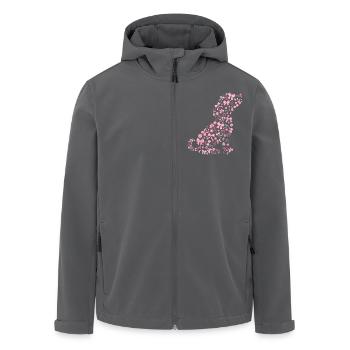 Cute Pink Dog Bow Cute Gift - Men’s Recycled Softshell Jacket by Stanley/Stella - black - Front - AI Model Male 185 light (185cm)