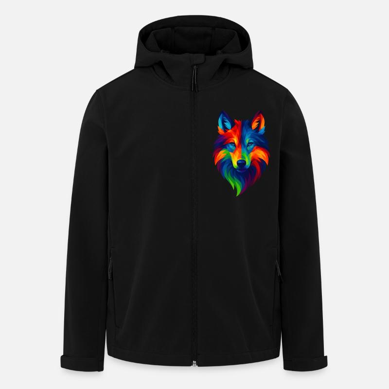 WPAP Polygon Style Animals Wolf - Men’s Recycled Softshell Jacket by Stanley/Stella - black