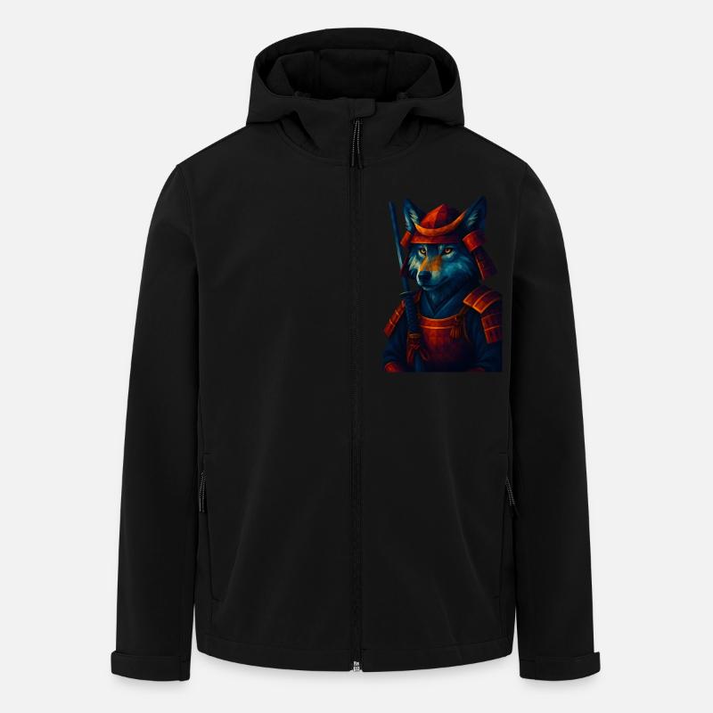 WPAP Stil Tier - Samurai Wolf altertümlich Rüstung - Recycelte Männer Softshell-Jacke von Stanley/Stella - Schwarz