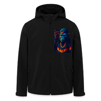 WPAP Stil Tiere - Gorilla Hip-Hop-Outfit Boombox - Recycelte Männer Softshell-Jacke von Stanley/Stella - Schwarz - Vorne - AI Model Male 185 light (185cm)