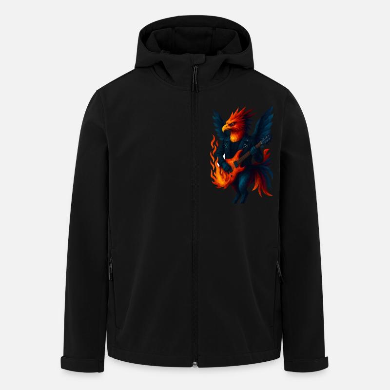 WPAP Style Animals - Guitariste Phoenix - Veste softshell homme en polyester recyclé Stanley/Stella - noir