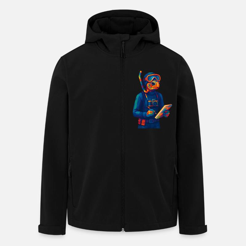 WPAP Polygon Stil Tiere - Meeresbiologin - Recycelte Männer Softshell-Jacke von Stanley/Stella - Schwarz