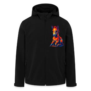 WPAP Polygon Kawaii Style Animaux Bébé Cheval Poulain - Veste softshell homme en polyester recyclé Stanley/Stella - noir - Devant - AI Model Male 185 light (185cm)