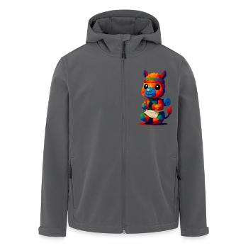 WPAP Polygon Kawaii Stil Tiere Baby Alpaka Yoga - Recycelte Männer Softshell-Jacke von Stanley/Stella - Schwarz - Vorne - AI Model Male 185 light (185cm)