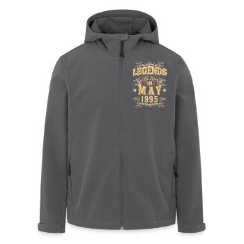 Légende de l’anniversaire de mai 1995 - Veste softshell homme en polyester recyclé Stanley/Stella - noir - Devant - AI Model Male 185 light (185cm)