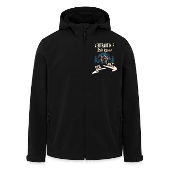 Wandern - Recycelte Männer Softshell-Jacke von Stanley/Stella - Schwarz - Vorne - AI Model Male 185 light (185cm)