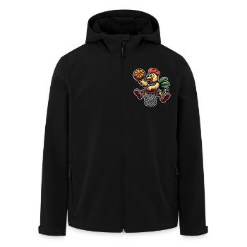 Basketball Chicken - Recycelte Männer Softshell-Jacke von Stanley/Stella - Schwarz - Vorne - AI Model Male 185 light (185cm)
