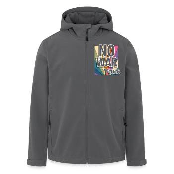 Peace Peace Freedom No War - Men’s Recycled Softshell Jacket by Stanley/Stella - black - Front - AI Model Male 185 light (185cm)