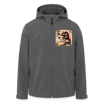 Ramen T Rex Dinosaurier Grunge Poster Style - Recycelte Männer Softshell-Jacke von Stanley/Stella - Schwarz - Vorne - AI Model Male 185 light (185cm)