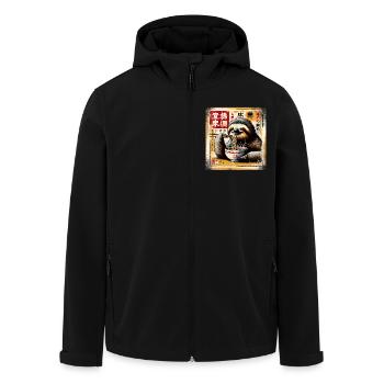 Sloth Ramen Grunge Poster Style - Men’s Recycled Softshell Jacket by Stanley/Stella - black - Front - AI Model Male 185 light (185cm)