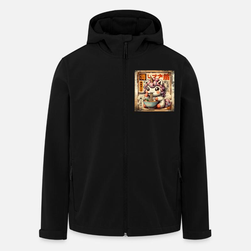 Ramen Einhorn Grunge Poster Style - Recycelte Männer Softshell-Jacke von Stanley/Stella - Schwarz