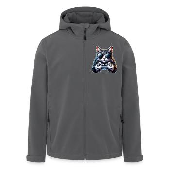 Cat Gamer Nerd du jeu - Veste softshell homme en polyester recyclé Stanley/Stella - noir - Devant - AI Model Male 185 light (185cm)