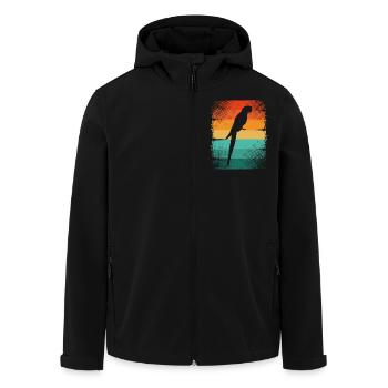 Papagei - Recycelte Männer Softshell-Jacke von Stanley/Stella - Schwarz - Vorne - AI Model Male 185 light (185cm)