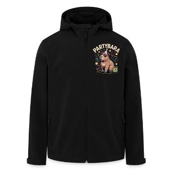 Partybara Capybara - Men’s Recycled Softshell Jacket by Stanley/Stella - black - Front - AI Model Male 185 light (185cm)