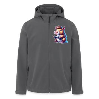 Jeux Capybara - Veste softshell homme en polyester recyclé Stanley/Stella - charbon - Devant - AI Model Male 185 light (185cm)
