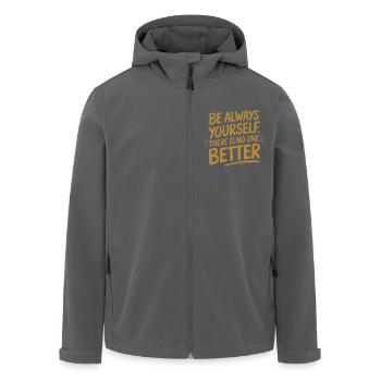 Sei immer Du selbst es gibt keinen besseren - Recycelte Männer Softshell-Jacke von Stanley/Stella - Schwarz - Vorne - AI Model Male 185 light (185cm)