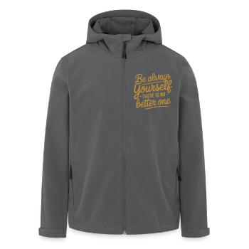 Always be yourself there is no better - Men’s Recycled Softshell Jacket by Stanley/Stella - black - Front - AI Model Male 185 light (185cm)