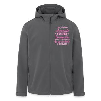 Une Super Avocate - Cadeau avocate - Veste softshell homme en polyester recyclé Stanley/Stella - noir - Devant - AI Model Male 185 light (185cm)