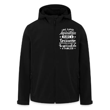 Une Super Agricultrice - Cadeau agricultrice - Veste softshell homme en polyester recyclé Stanley/Stella - noir - Devant - AI Model Male 185 light (185cm)