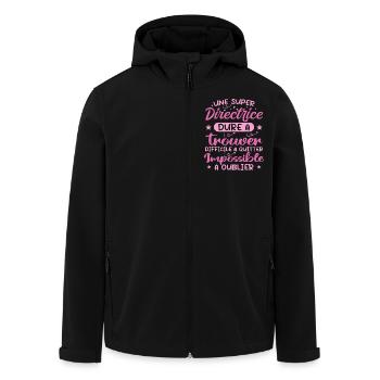 A Super Director - Principal Gift - Men’s Recycled Softshell Jacket by Stanley/Stella - black - Front - AI Model Male 185 light (185cm)