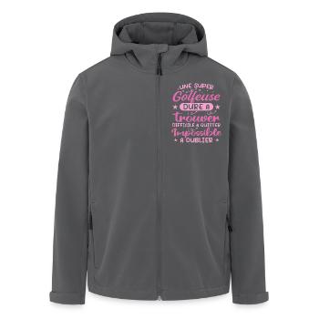 Une Super Golfeuse - Cadeau golfeuse - Veste softshell homme en polyester recyclé Stanley/Stella - noir - Devant - AI Model Male 185 light (185cm)