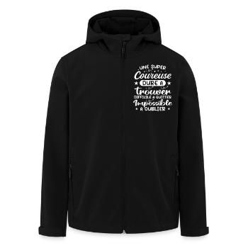Ein Super Runner - Läufer Geschenk - Recycelte Männer Softshell-Jacke von Stanley/Stella - Schwarz - Vorne - AI Model Male 185 light (185cm)