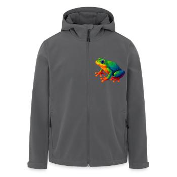 WPAP Stil Tiere - Laubfrosch - Recycelte Männer Softshell-Jacke von Stanley/Stella - Schwarz - Vorne - AI Model Male 185 light (185cm)