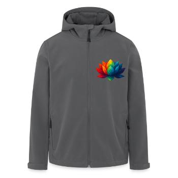 WPAP Stil - Lotus - Recycelte Männer Softshell-Jacke von Stanley/Stella - Schwarz - Vorne - AI Model Male 185 light (185cm)