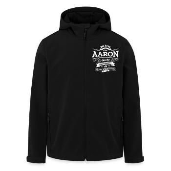 AARON, DER KATALYSATOR FÜR DEINEN ERFOLG - Recycelte Männer Softshell-Jacke von Stanley/Stella - Schwarz - Vorne - AI Model Male 185 light (185cm)