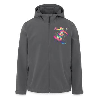 Snowboarder Snowboarding Snowboard - Men’s Recycled Softshell Jacket by Stanley/Stella - black - Front - AI Model Male 185 light (185cm)