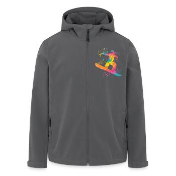 Snowboarder Snowboarding Snowboard - Men’s Recycled Softshell Jacket by Stanley/Stella - black - Front - AI Model Male 185 light (185cm)