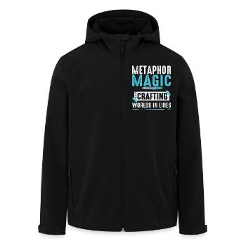 Poetry Slam Metapher Magie Slam Poesie - Recycelte Männer Softshell-Jacke von Stanley/Stella - Schwarz - Vorne - AI Model Male 185 light (185cm)
