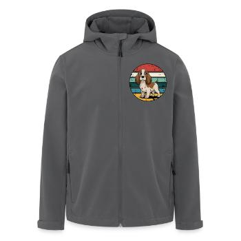 Retro Cocker Spaniel Vintage Dog Lover Gifts - Recycelte Männer Softshell-Jacke von Stanley/Stella - Schwarz - Vorne - AI Model Male 185 light (185cm)