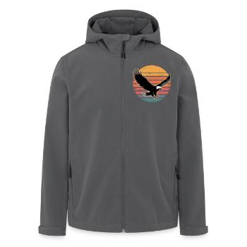 Retro Vintage Eagle Sunset Nature Lover Eagle Bird - Men’s Recycled Softshell Jacket by Stanley/Stella - black - Front - AI Model Male 185 light (185cm)