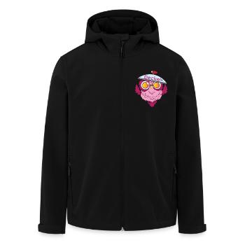 Chouette en couple avec couvercle et sans pot - Veste softshell homme en polyester recyclé Stanley/Stella - noir - Devant - AI Model Male 185 light (185cm)