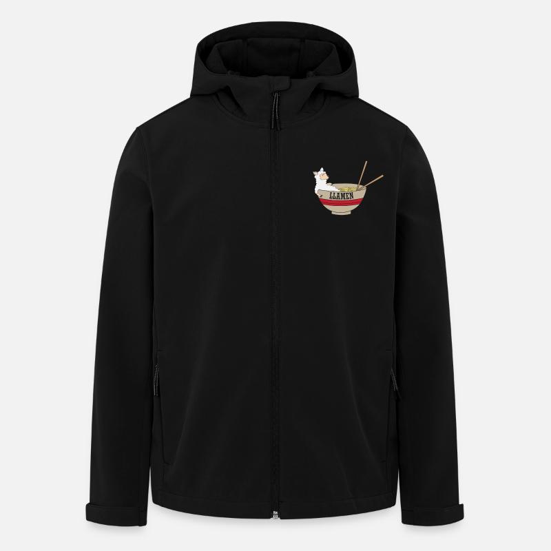 Llama in Asian ramen noodles - Men’s Recycled Softshell Jacket by Stanley/Stella - black