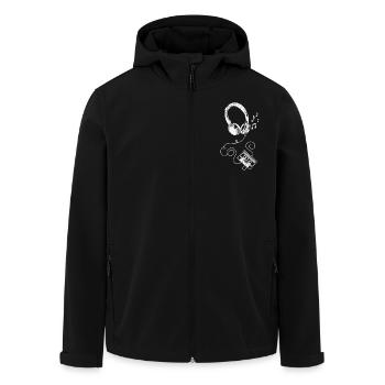 Headphones and cassette - Men’s Recycled Softshell Jacket by Stanley/Stella - black - Front - AI Model Male 185 light (185cm)