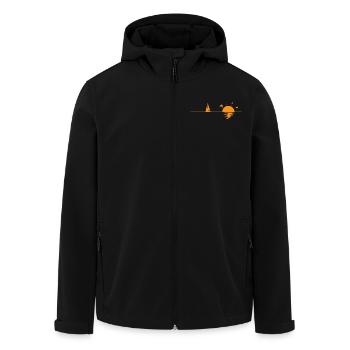 Segeln im Meer bei Sonnenuntergang - Recycelte Männer Softshell-Jacke von Stanley/Stella - Schwarz - Vorne - AI Model Male 185 light (185cm)