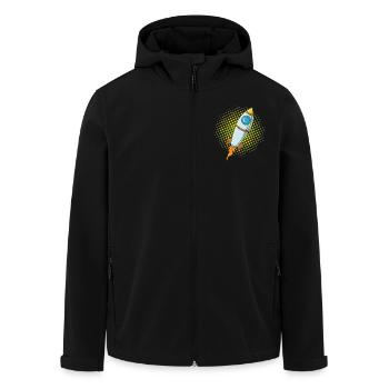 Mond Rakete Raumschiff Comic Flugkörper - Recycelte Männer Softshell-Jacke von Stanley/Stella - Schwarz - Vorne - AI Model Male 185 light (185cm)