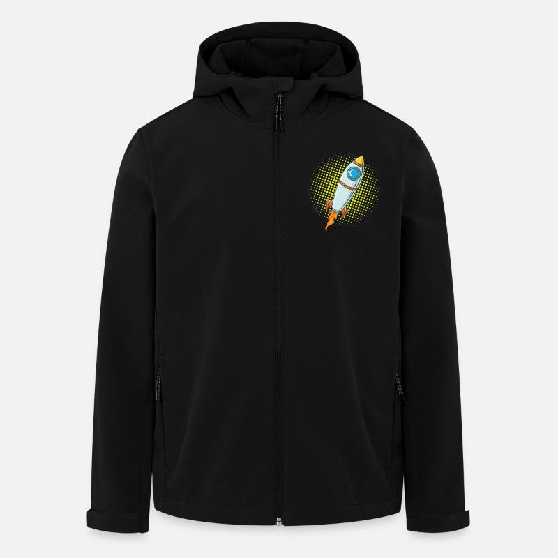Moon Rocket Spaceship Comic Missile - Veste softshell homme en polyester recyclé Stanley/Stella - noir